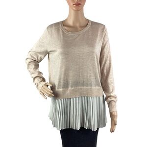 DO + BE Layered Sweater Size M Cream